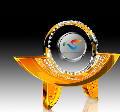 crystal trophy CA0055