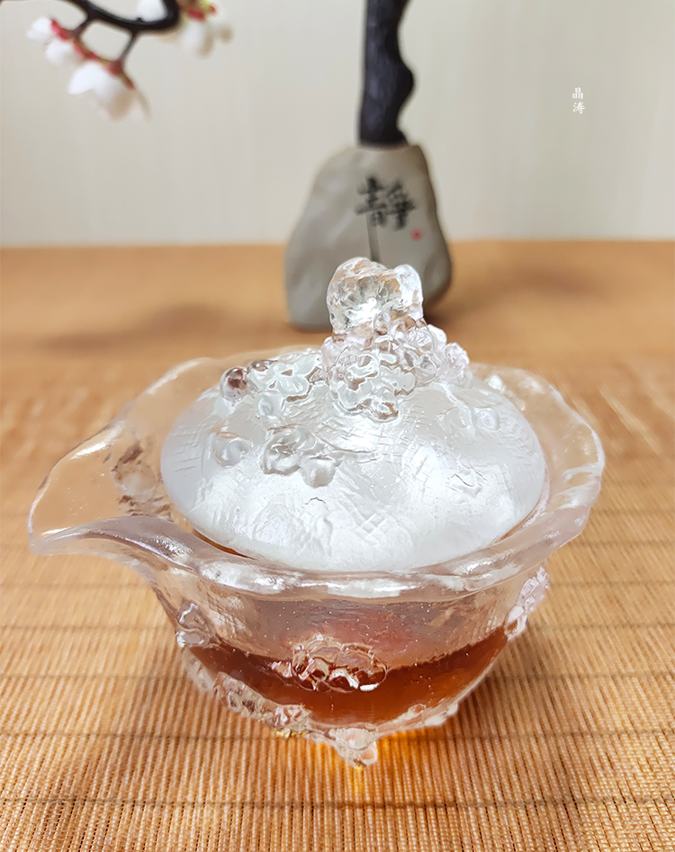 Glass tea set The plum blossom tureen