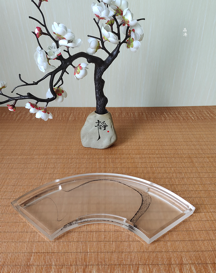 Glass tea set The fan cup mat